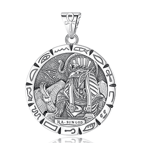 Colgante medalla Anubis dios Egipto plata fina 950