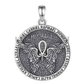 Colgante 7 arcángeles full definición en plata fina 950