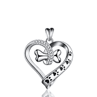 Colgante corazón con forma de huella de perro en plata fina 950 1