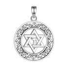 Colgante estrella de david con signo jai en plata fina 1