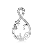 Colgante de gato con huellas trenzado en plata fina 950 1