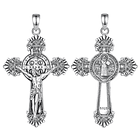 Colgante cruz de San Benito maciza full definición en plata fina 950 1