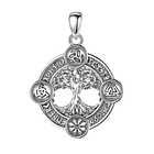 Colgante árbol de la vida con runas en plata fina 1