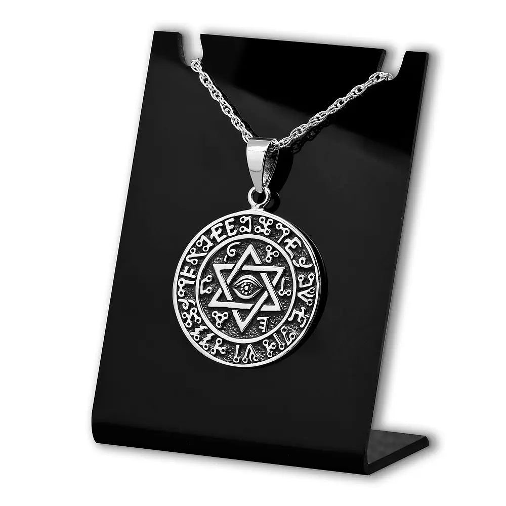 Colgante Sello Salomón Hexagrama Kabbalah Protección en plata fina 925 1