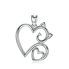 Colgante gato corazón en plata fina 950 1