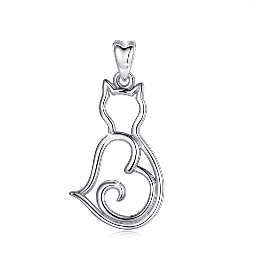 Colgante gato corazon mini amigo en plata fina 950 1