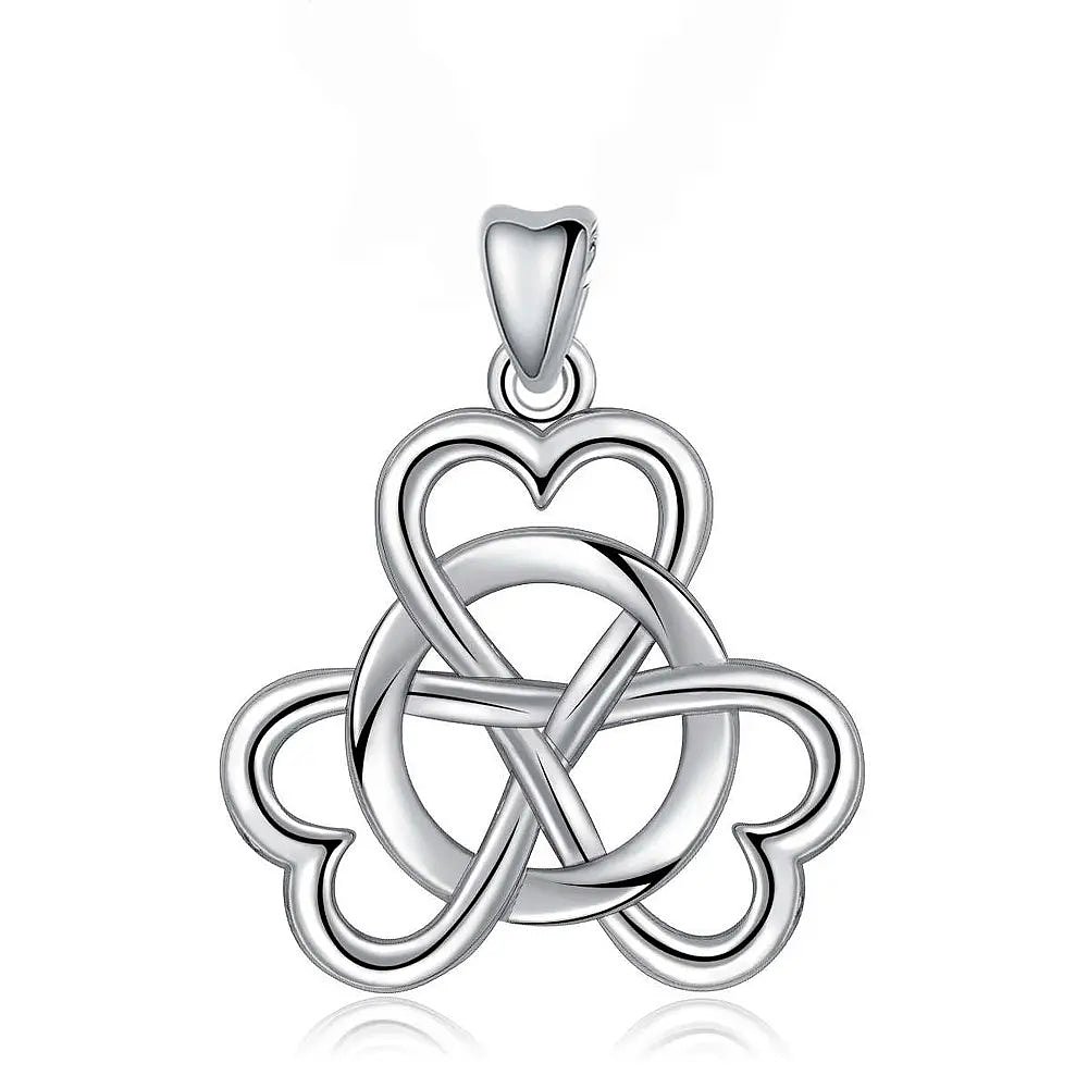 Colgante trébol de tres hojas en plata fina 950 1