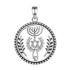 Colgante estrella de david con cruz mesiánica en plata fina 950 1