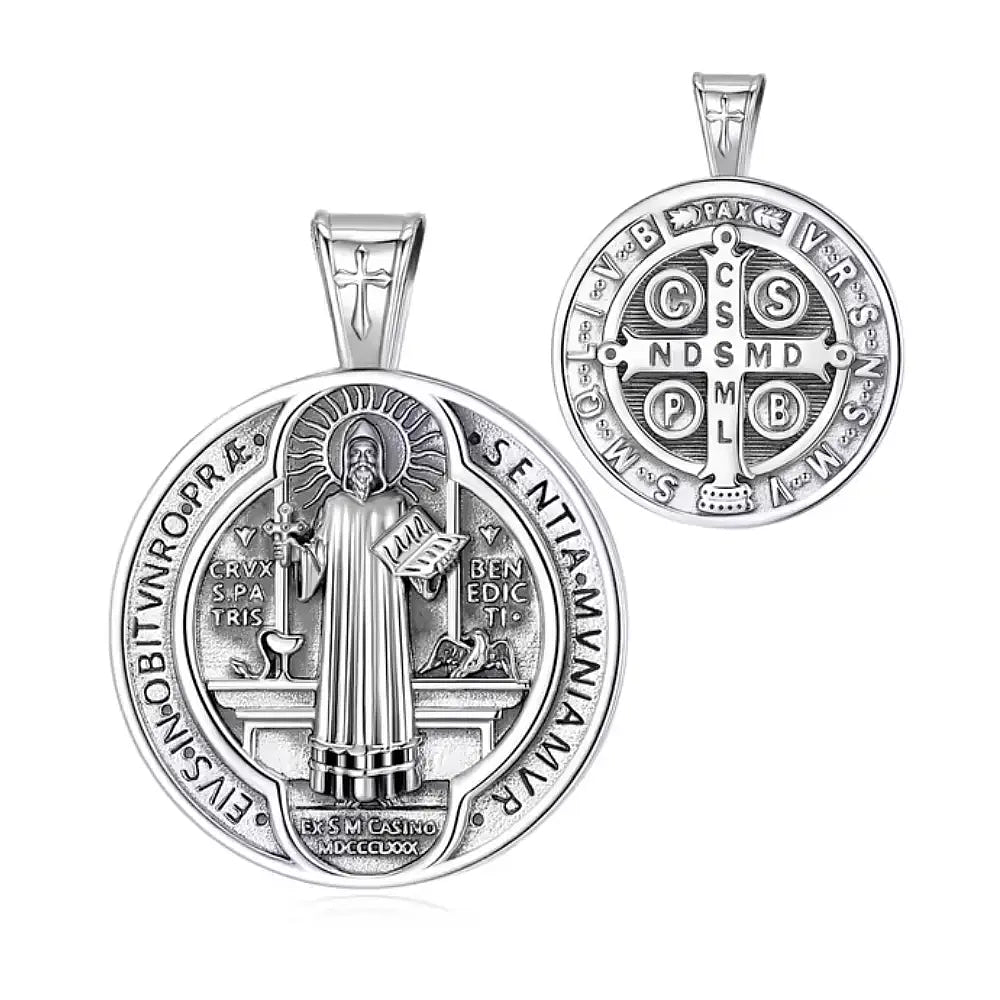Colgante medalla de San Benito full definición con cadena 1