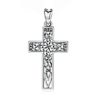 Colgante cruz nudo de bruja en plata fina 950 1