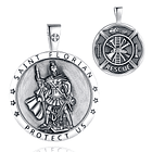 Colgante san Florián patrón de los bomberos en plata fina 950 1