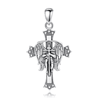 Colgante cruz de alas de arcángel San Miguel en plata fina 950 1