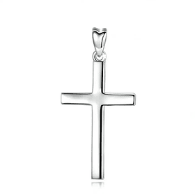 Colgante Cruz Lisa religiosa en plata fina 950