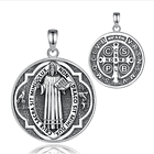 Colgante medalla de San Benito en plata fina 950 1