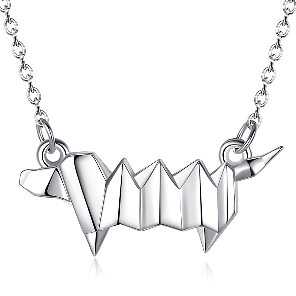 Colgante de perro salchicha dachshund en plata fina 950 1