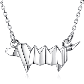 Colgante de perro salchicha dachshund en plata fina 950