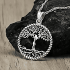 Colgante árbol de la vida trenzado en plata fina 950 2