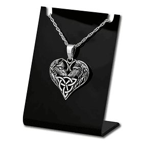 Colgante nudo celta de lobos en plata fina