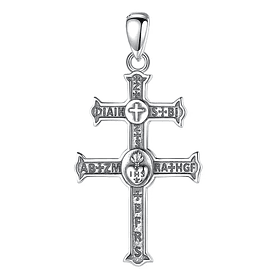 Colgante Cruz de Lorena en plata fina 950