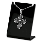 Colgate cruz de la novena (Jesús y virgen) en plata fina 1