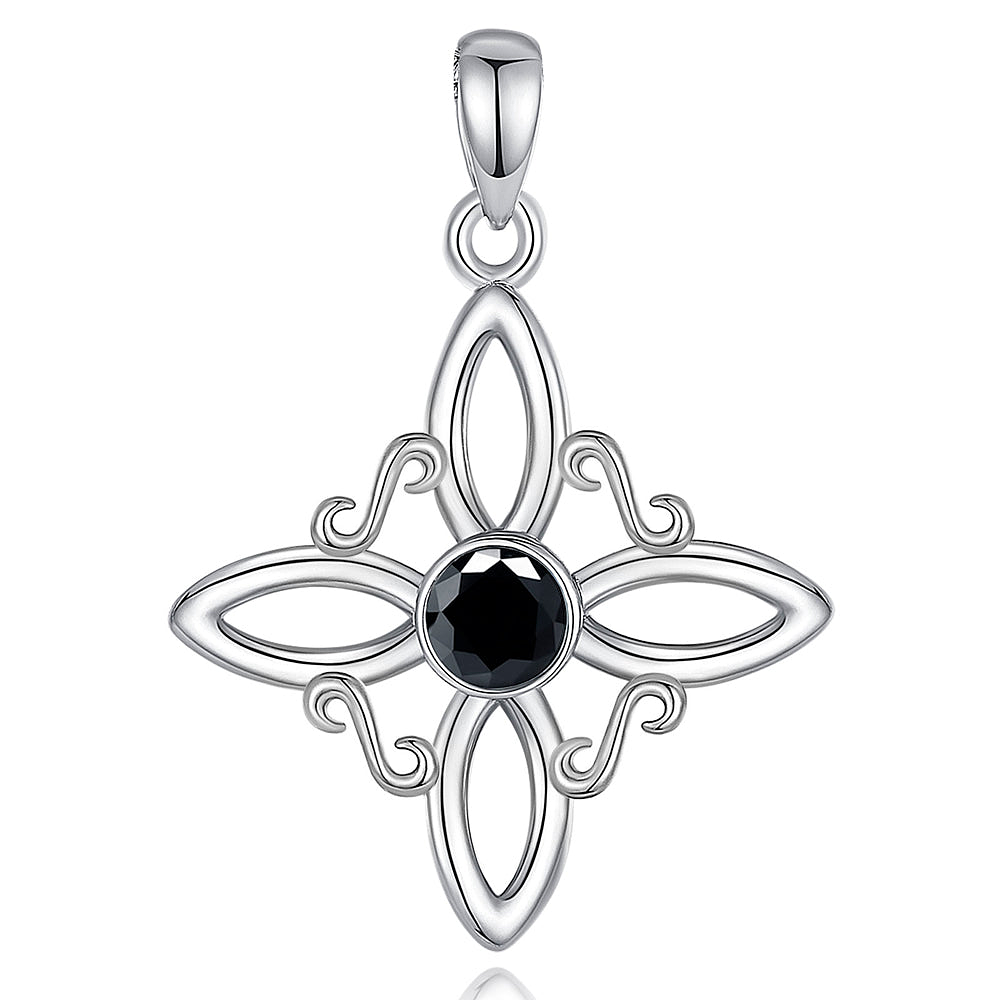 Colgante nudo de bruja original con piedra ónix en plata fina 950 1