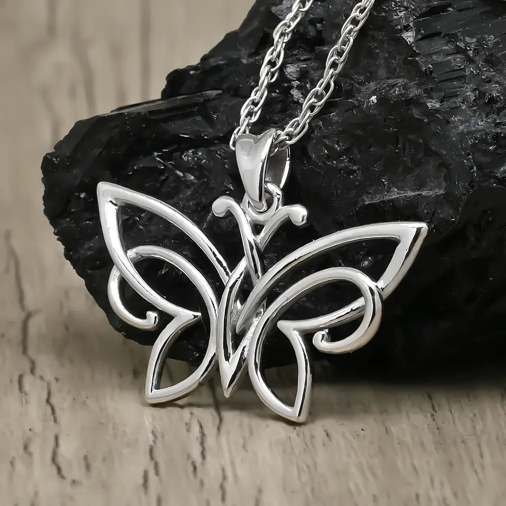 Colgante de mariposa en plata fina 950 2