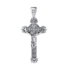 Colgante cruz San Benito maciza con cristo en plata fina 950 1