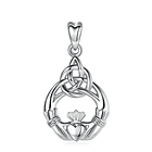 Colgante claddagh con nudo celta en plata fina 950 1