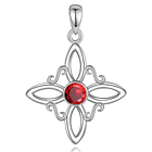 Colgante nudo de bruja original con piedra granate en plata fina 950 1