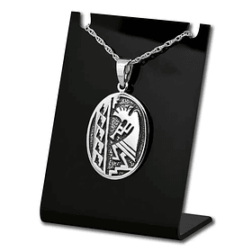Colgante kokopelli dios de la fertilidad en plata fina 950