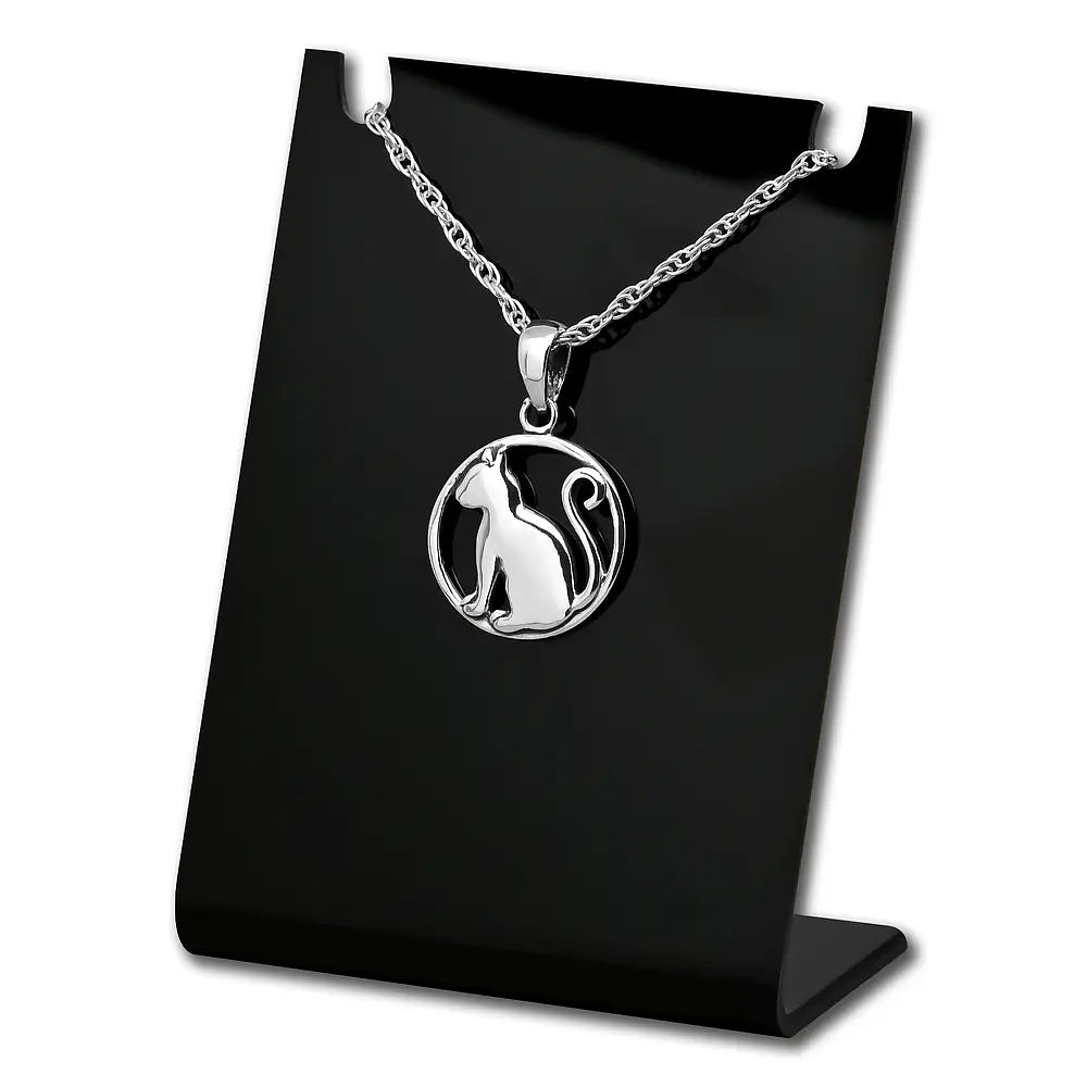 Colgante de gato en plata fina, con cadena 1