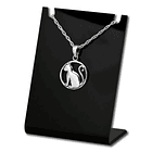 Colgante de gato en plata fina, con cadena 1