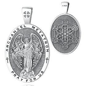 Colgante Arcángel Metatron en plata fina 950