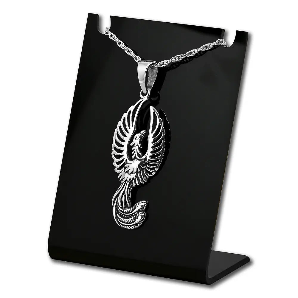 Colgante de ave fénix en plata fina, con cadena 1
