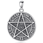 Colgante tetragrammaton con simbolos en plata fina 950 1
