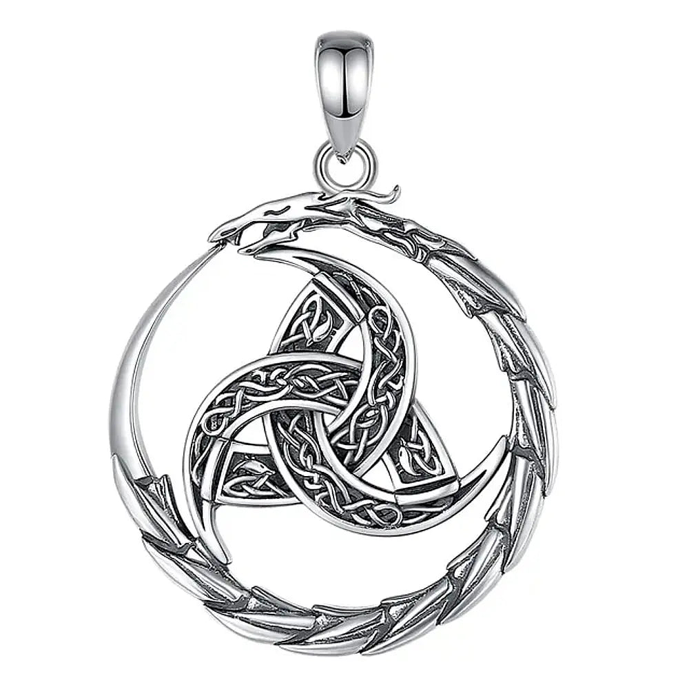 Colgante triqueta con serpiente en plata fina 950 1