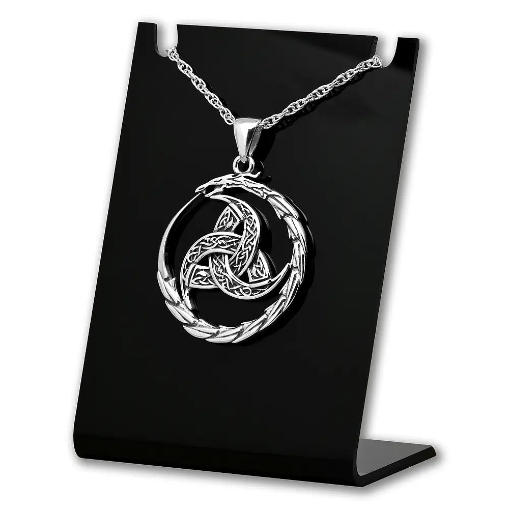 Colgante triqueta con serpiente en plata fina 950 2