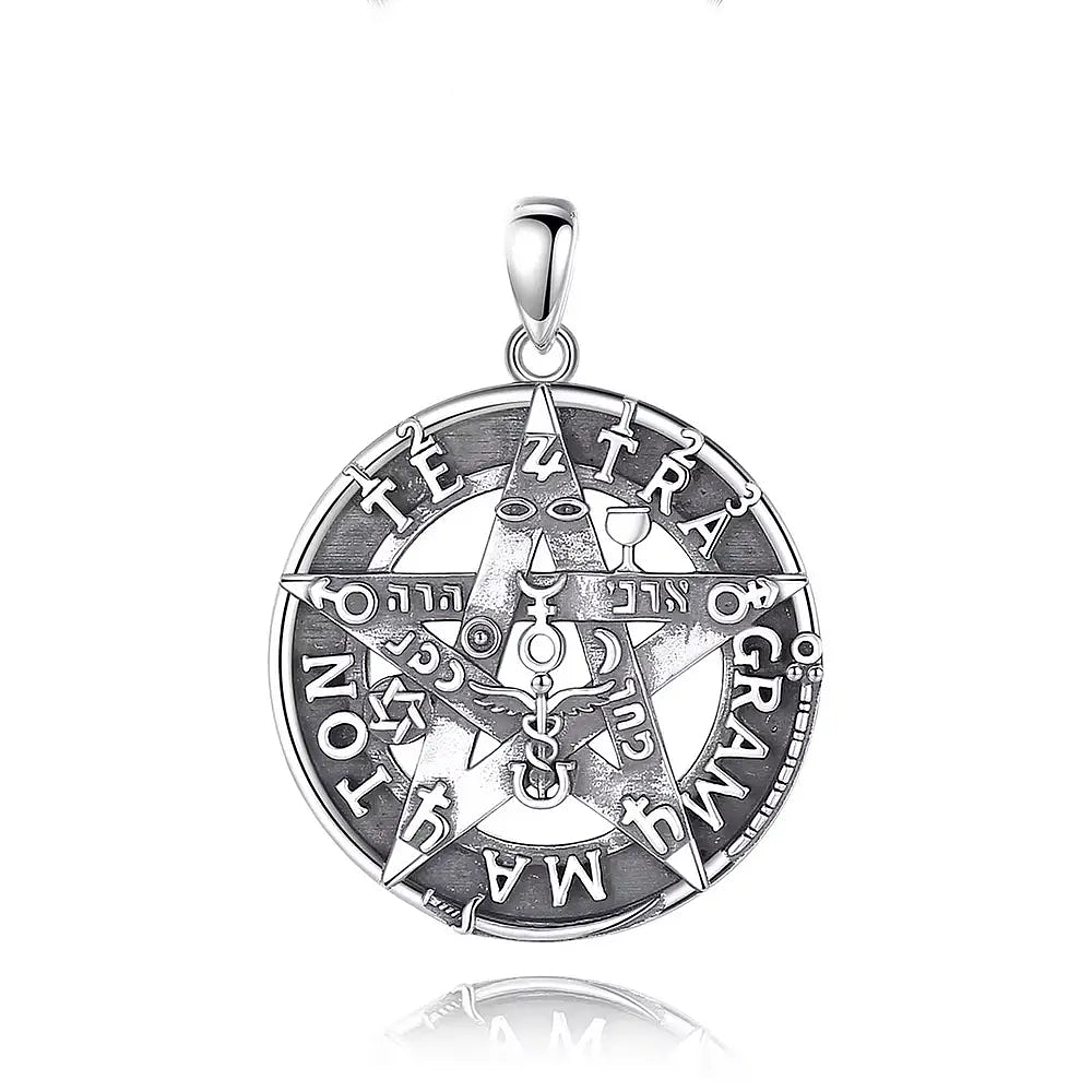 Colgante tetragrammaton original full definición en plata fina 950 1