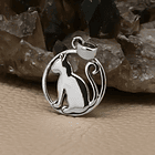 Colgante de gato en plata fina, con cadena 2