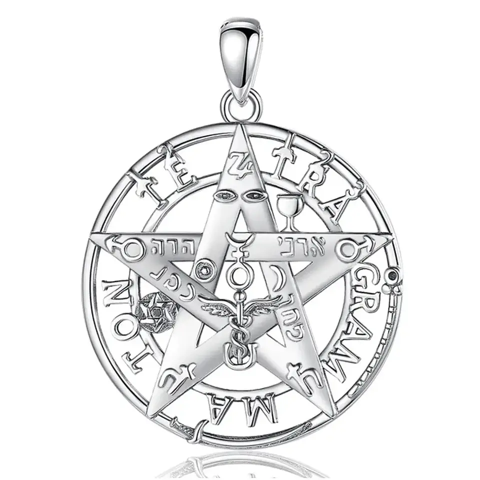 Colgante tetragrammaton calado en plata 925 1