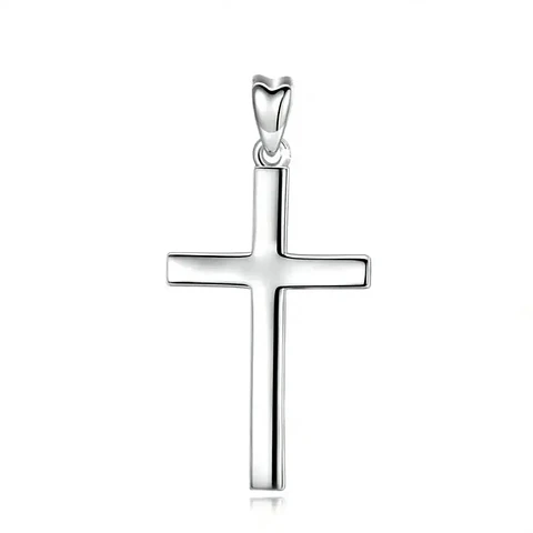 Colgante Cruz Lisa religiosa en plata 925