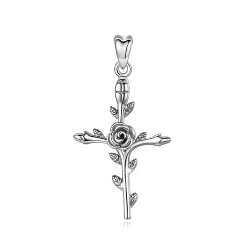 Colgante Flor rosa en plata 925