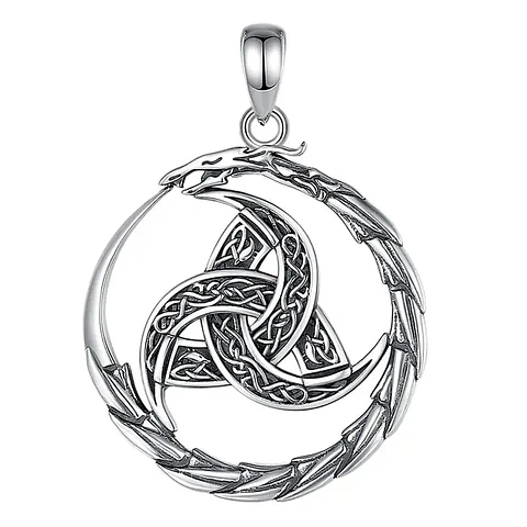 Colgante triqueta con serpiente en plata 925