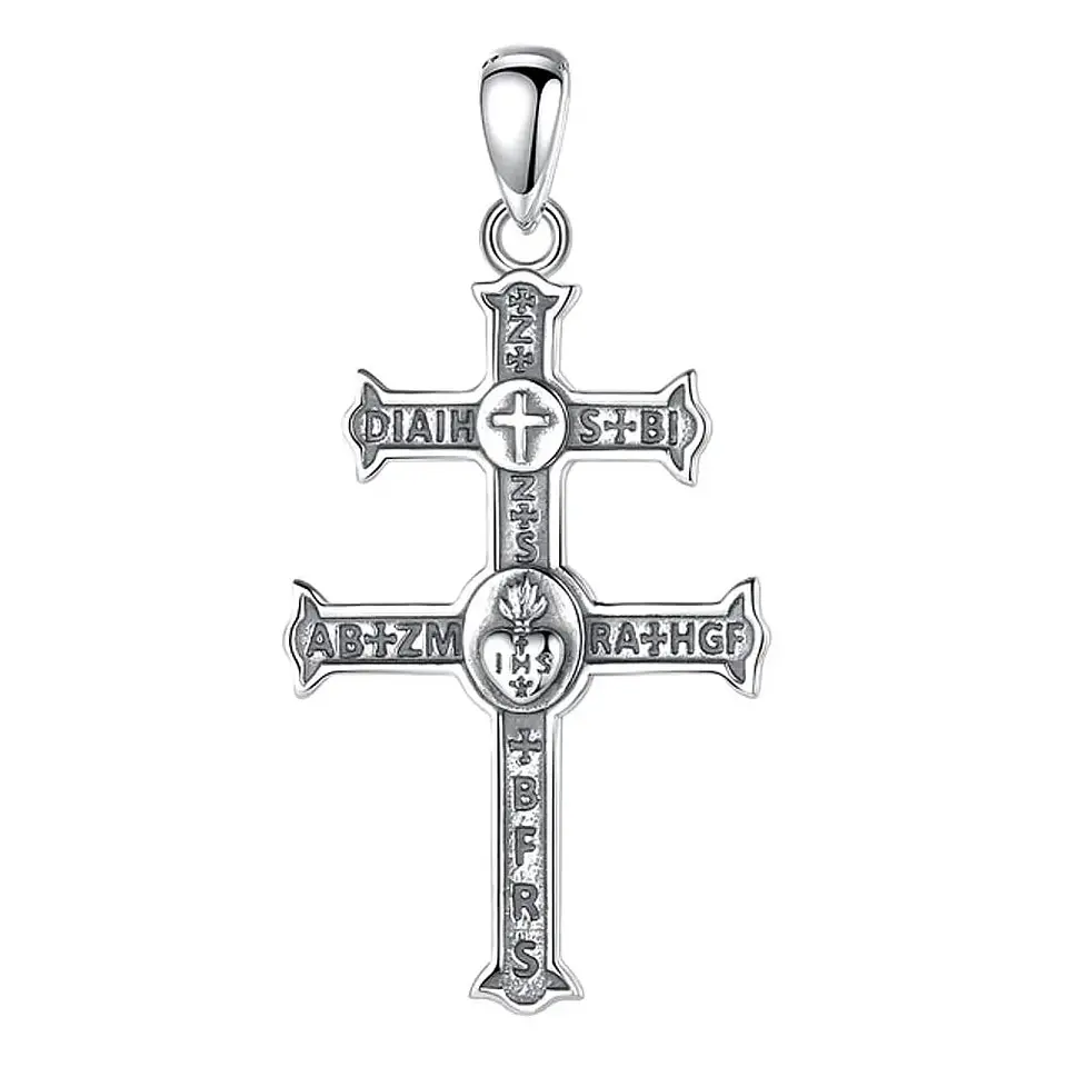 Colgante Cruz de Lorena en plata 925 1