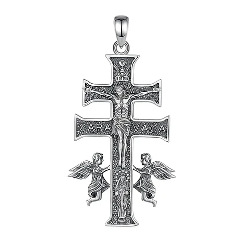 Colgante cruz de caravaca en plata 925