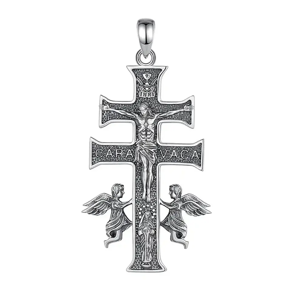 Colgante cruz de caravaca en plata 925 1