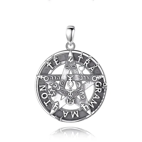 Colgante tetragrammaton todos los simbolos en plata 925