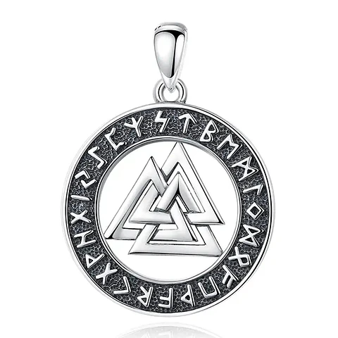 Colgante runa vikinga odin en plata 925