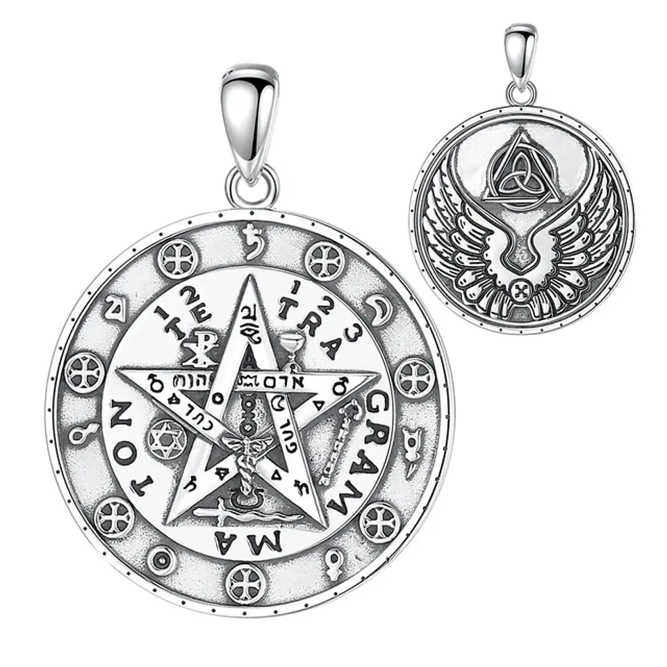 Colgante tetragrammaton simbología sagrada en plata 925 1