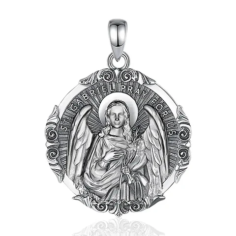 Colgante San Gabriel de arcángel en plata 925